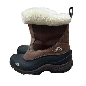 The North Face Greenland Brown Fur Snow Boots Women's Size 9